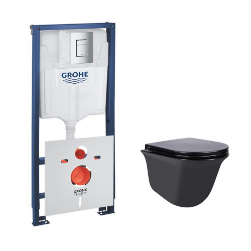 Набор инсталляция 4 в 1 Grohe Rapid SL 38772001 + унитаз с сиденьем Qtap Virgo QT1833051ERMB Набор инсталляция 4 в 1 Grohe Rapid SL 38772001 + унитаз с сиденьем Qtap Virgo QT1833051ERMB