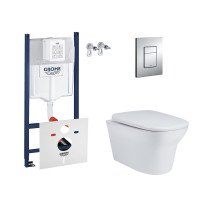 Набор инсталляция 4 в 1 Grohe Rapid SL 3884000G + унитаз с сиденьем Qtap Gemini QT25332614EW Набор инсталляция 4 в 1 Grohe Rapid SL 3884000G + унитаз с сиденьем Qtap Gemini QT25332614EW