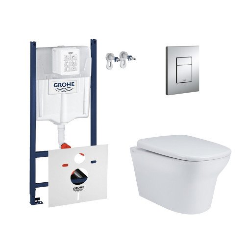 Набор инсталляция 4 в 1 Grohe Rapid SL 3884000G + унитаз с сиденьем Qtap Gemini QT25332614EW Набор инсталляция 4 в 1 Grohe Rapid SL 3884000G + унитаз с сиденьем Qtap Gemini QT25332614EW