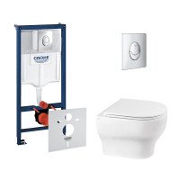 Набір інсталяція 4 в 1 Grohe Rapid SL 38721001 + унітаз з сидінням Qtap Aries QT0333063ERW Набір інсталяція 4 в 1 Grohe Rapid SL 38721001 + унітаз з сидінням Qtap Aries QT0333063ERW