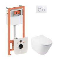 Набір Qtap інсталяція 4 в 1 з панеллю змиву Nest (QT0133M425 + QT0111M11V1114W) + унітаз з сидінням Swan QT16335178W Набір Qtap інсталяція 4 в 1 з панеллю змиву Nest (QT0133M425 + QT0111M11V1114W) + унітаз з сидінням Swan QT16335178W