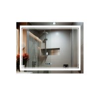 Дзеркало Qtap Cardinal 1000х800 з LED-підсвічуванням Touch, з антизапотіванням, з димером, рег. темп. кольору (3000-6500K) QT0478C10080