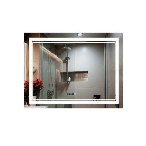 Зеркало Qtap Cardinal 1000х800 с LED-подсветкой Touch, с антизапотеванием, с диммером, рег. темп. цвета (3000-6500K) QT0478C10080