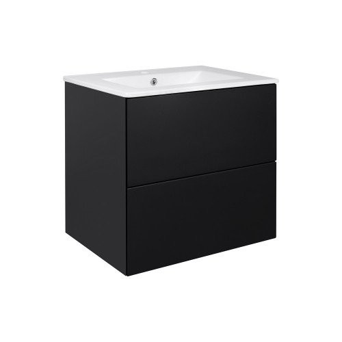Комплект Qtap Tern 600х580х437 Matt black тумба подвесная + раковина врезная QT1772TPL6023060CMB Комплект Qtap Tern 600х580х437 Matt black тумба подвесная + раковина врезная QT1772TPL6023060CMB