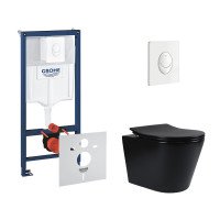 Набір інсталяція 4 в 1 Grohe Rapid SL 38722001 + унітаз з сидінням Qtap Scorpio QT1433053ERMB