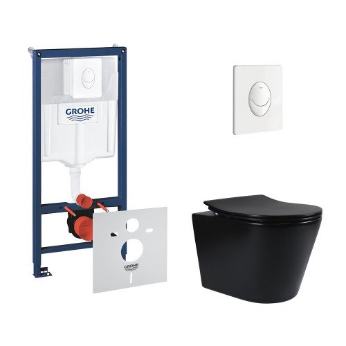 Набор инсталляция 4 в 1 Grohe Rapid SL 38722001 + унитаз с сиденьем Qtap Scorpio QT1433053ERMB Набор инсталляция 4 в 1 Grohe Rapid SL 38722001 + унитаз с сиденьем Qtap Scorpio QT1433053ERMB