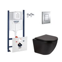 Набір інсталяція 4 в 1 Grohe Rapid SL 3884000G + унітаз з сидінням Qtap Robin QT1333046ERMB Набір інсталяція 4 в 1 Grohe Rapid SL 3884000G + унітаз з сидінням Qtap Robin QT1333046ERMB