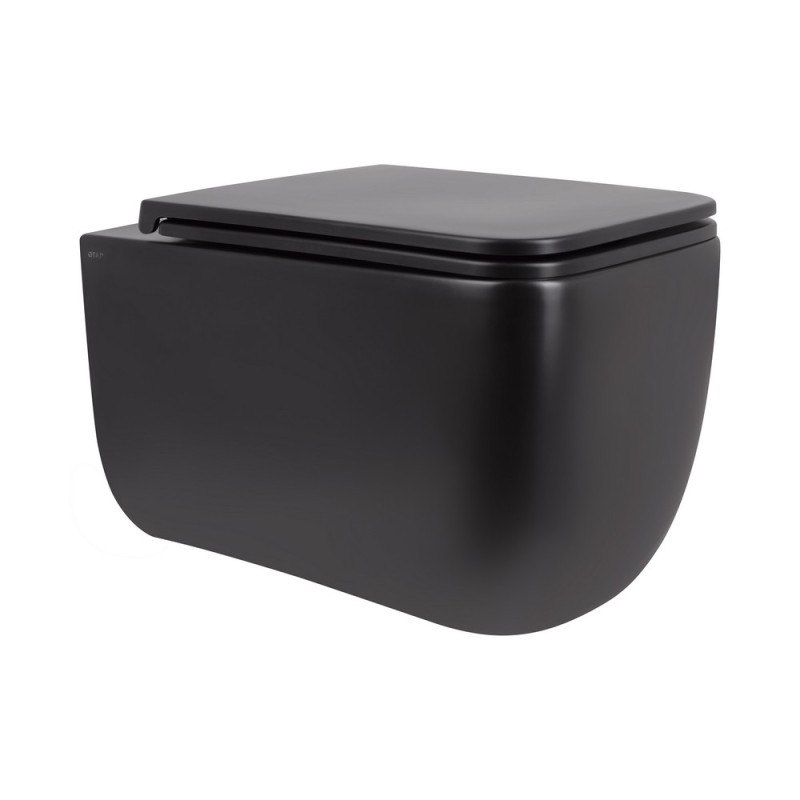 Унитаз подвесной Qtap Gemini безободковый с сиденьем Soft-close QT2533076EUQMB
