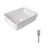 Комплект Qtap Tern: Раковина накладная прямоугольная 475х370х140 мм White + Донный клапан PU02