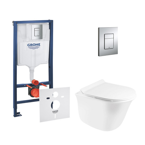 Набор инсталляция 4 в 1 Grohe Rapid SL 38772001 + унитаз с сиденьем Qtap Virgo QT1833051ERW Набор инсталляция 4 в 1 Grohe Rapid SL 38772001 + унитаз с сиденьем Qtap Virgo QT1833051ERW