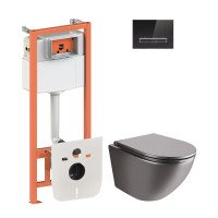 Набір Qtap інсталяція 4 в 1 з панеллю змиву Nest (QT0133M425 + QT0111V1107GB) + унітаз з сидінням Robin QT1333046ENRMB Набір Qtap інсталяція 4 в 1 з панеллю змиву Nest (QT0133M425 + QT0111V1107GB) + унітаз з сидінням Robin QT1333046ENRMB