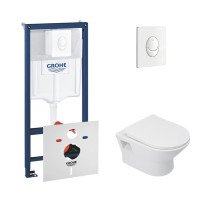 Набір інсталяція 4 в 1 Grohe Rapid SL 38722001 + унітаз з сидінням Qtap Lark QT0331159W Набір інсталяція 4 в 1 Grohe Rapid SL 38722001 + унітаз з сидінням Qtap Lark QT0331159W