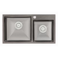 Кухонная мойка Qtap S7843BL Black 2.7/1.0 мм (QTS7843BRPVD10)