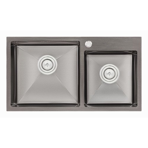 Кухонная мойка Qtap S7843BL Black 2.7/1.0 мм (QTS7843BRPVD10)