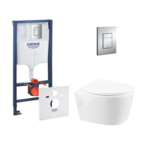 Набор инсталляция 4 в 1 Grohe Rapid SL 38772001 + унитаз с сиденьем Qtap Leo QT11331002ERW Набор инсталляция 4 в 1 Grohe Rapid SL 38772001 + унитаз с сиденьем Qtap Leo QT11331002ERW