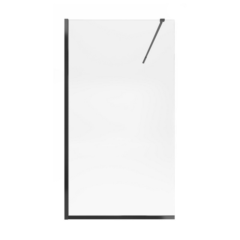 Душова перегородка Qtap Walk-In Standard BLM201.C8 100х200 см, скло Clear 8 мм, покриття CalcLess