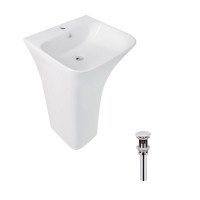 Комплект Qtap Crow: Раковина напольна моноблок 450x435x835 мм White + Донний клапан PU02O