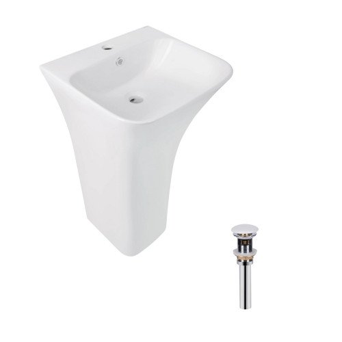 Комплект Qtap Crow: Раковина напольна моноблок 450x435x835 мм White + Донний клапан PU02O