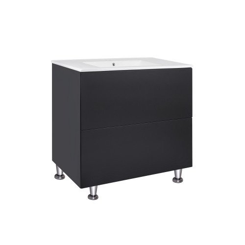 Комплект Qtap Tern 800х725х437 Matt black тумба напольная + раковина врезная QT1771TNL8023080CMB Комплект Qtap Tern 800х725х437 Matt black тумба напольная + раковина врезная QT1771TNL8023080CMB