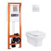 Набір Qtap інсталяція 4 в 1 з панеллю змиву Nest (QT0233M370 + QT0211P01V1176W) + унітаз з сидінням Cardinal QT0433C660HW