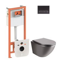 Набор Qtap инсталляция 4 в 1 с панелью смыва Nest (QT0133M425 + QT0111M08V1091MB) + унитаз с сиденьем Robin QT1333046ENRMB Набор Qtap инсталляция 4 в 1 с панелью смыва Nest (QT0133M425 + QT0111M08V1091MB) + унитаз с сиденьем Robin QT1333046ENRMB