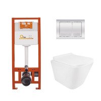 Готовое решение Qtap для ванной комнаты: подвесной унитаз Tern Ultra Quiet + комплект инсталляции Nest 4 в 1 (квадратная клавиша Chrome) Готовое решение Qtap для ванной комнаты: подвесной унитаз Tern Ultra Quiet + комплект инсталляции Nest 4 в 1 (квадратная клавиша Chrome)