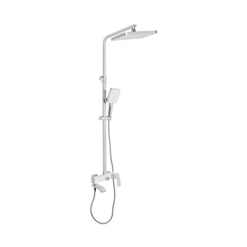Душевая система универсальная Qtap Swan Cascada на три потребителя (с изливом) QTSWA111CRW45570 Chrome/White