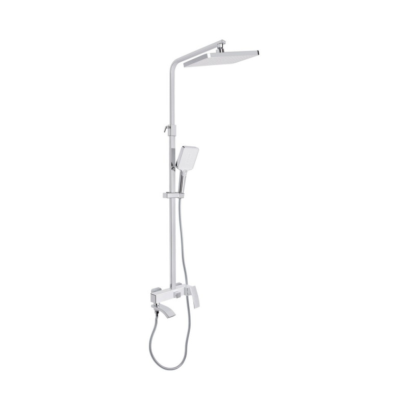 Душевая система универсальная Qtap Swan Cascada на три потребителя (с изливом) QTSWA111CRW45570 Chrome/White