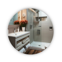 Дзеркало Qtap Taurus R600 з LED-підсвічуванням Touch, з антизапотіванням, з димером, рег. темп. кольору (3000-6500K) QT2478R607