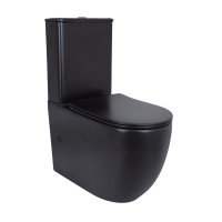 Унітаз підлоговий Qtap Robin Ultra Quiet безобідковий з сидінням Soft-close MATT BLACK QT13226083AMB Унітаз підлоговий Qtap Robin Ultra Quiet безобідковий з сидінням Soft-close MATT BLACK QT13226083AMB