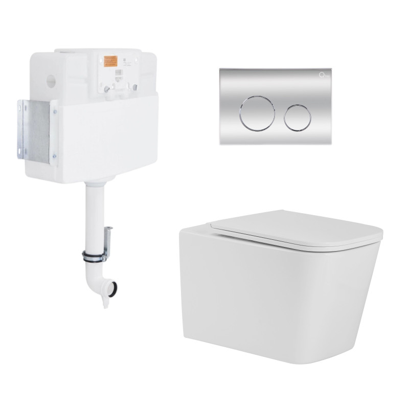 Готовое решение Qtap для ванной комнаты: напольный безбачковый унитаз Tern Ultra Quiet + бачок скрытого монтажа
