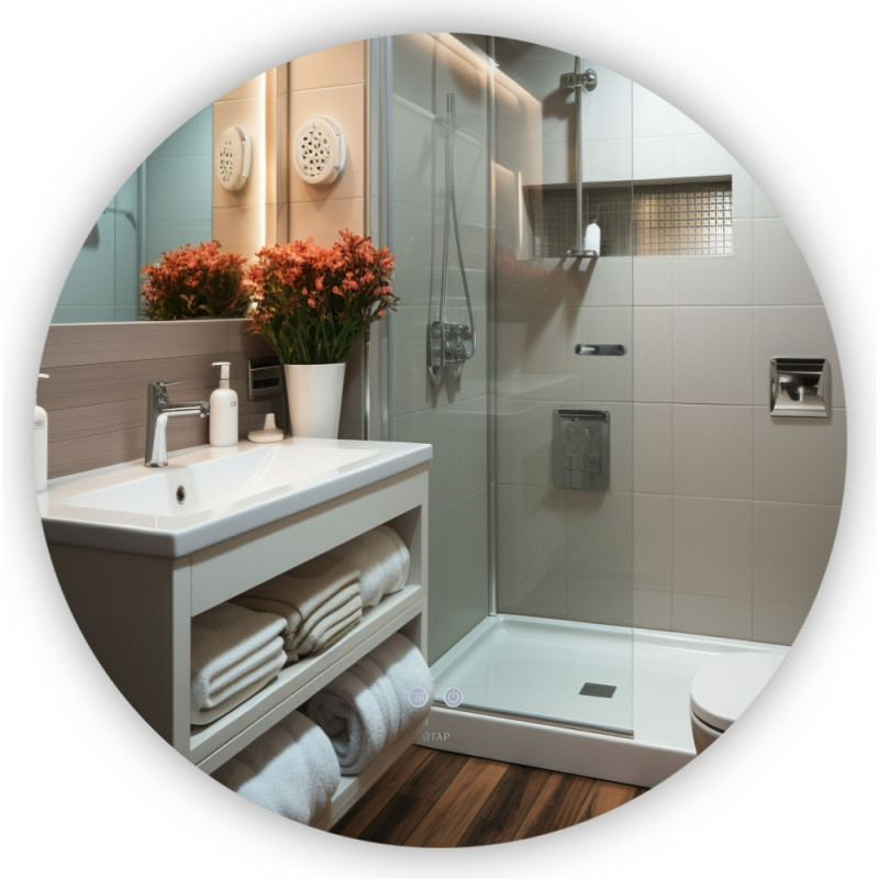 Дзеркало Qtap Taurus R1000 з LED-підсвічуванням Touch, з антизапотіванням, з димером QTTAUR100049004