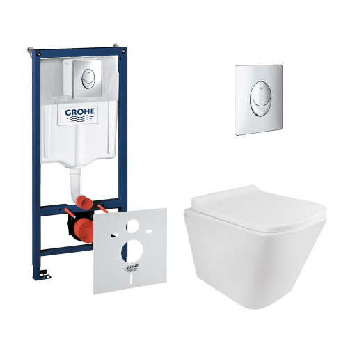 Набор инсталляция 4 в 1 Grohe Rapid SL 38721001 + унитаз с сиденьем Qtap Tern QT1733052ERW