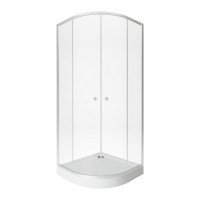 Набір Qtap душова кабіна Presto New CRM1088AC5 Clear 2020х800х800 мм + піддон Robin 308812C 80x80x12 см з сифоном