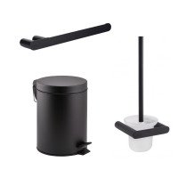 Набір аксесуарів для туалета Qtap Scorpio Black Matt (3 в 1) Набір аксесуарів для туалета Qtap Scorpio Black Matt (3 в 1)