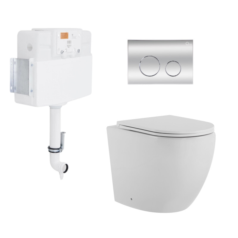Готовое решение Qtap для ванной комнаты: напольный безбачковый унитаз Robin Ultra Quiet + бачок скрытого монтажа