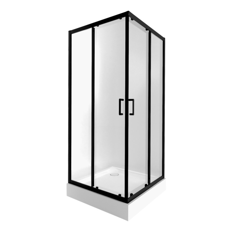 Набір Qtap душова кабіна Taurus BLA1099SC6 Clear + піддон Unisquare 309915