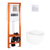 Набір Qtap інсталяція 4 в 1 з панеллю змиву Nest (QT0233M370 +QT0211P01V1176W ) + унітаз з сидінням Robin QT13332141ERW Набір Qtap інсталяція 4 в 1 з панеллю змиву Nest (QT0233M370 +QT0211P01V1176W ) + унітаз з сидінням Robin QT13332141ERW