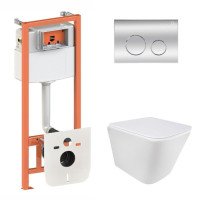 Готове рішення Qtap для ванної кімнати: підвісний унітаз Tern Ultra Quiet + комплект інсталяції Nest 4 в 1 (кругла клавіша Chrome) Готове рішення Qtap для ванної кімнати: підвісний унітаз Tern Ultra Quiet + комплект інсталяції Nest 4 в 1 (кругла клавіша Chrome)
