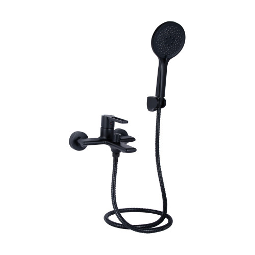 Смеситель для ванны Qtap Taurus (c душевым гарнитуром) QTTAU259BLM45662 Black Matt Смеситель для ванны Qtap Taurus (c душевым гарнитуром) QTTAU259BLM45662 Black Matt