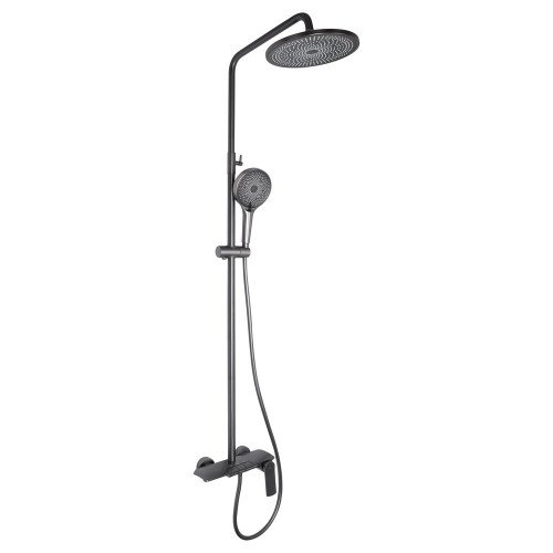 Душова система універсальна Qtap Slavonice на три споживача (з виливом) QTSLA111GMB45905 Gunmetal Black PVD Душова система універсальна Qtap Slavonice на три споживача (з виливом) QTSLA111GMB45905 Gunmetal Black PVD