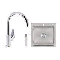 Набор для кухни Pivonka 2 в 1 со смесителем (QTPIV9013102UC + LDH5050BRU35375) Chrome