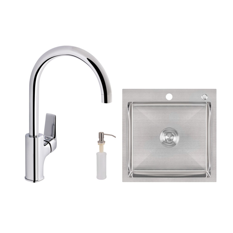 Набор для кухни Pivonka 2 в 1 со смесителем (QTPIV9013102UC + LDH5050BRU35375) Chrome
