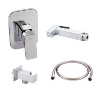 Комплект для душу Qtap Namesti Chrome: Змішувач QTNAM6025102NC + Шланг QTHADPVC120C + Лійка QTCRMB120 + Підключення QTCRMBH130 Комплект для душу Qtap Namesti Chrome: Змішувач QTNAM6025102NC + Шланг QTHADPVC120C + Лійка QTCRMB120 + Підключення QTCRMBH130