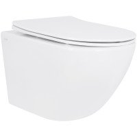 Унитаз подвесной Jay Rimless 485×360×320 мм, White, с сиденьем Slim Duroplast/ Soft-close/ Quick Relase QT07335177RW Qtap Унитаз подвесной Jay Rimless 485×360×320 мм, White, с сиденьем Slim Duroplast/ Soft-close/ Quick Relase QT07335177RW Qtap