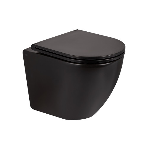 Унитаз подвесной Qtap Robin безободковый с сиденьем Slim Soft-close QT13332141ERMB Унитаз подвесной Qtap Robin безободковый с сиденьем Slim Soft-close QT13332141ERMB