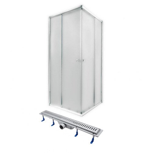 Душевая кабина PRESTO CRM1099SP5, квадрат, 90x90, стекло 5мм Pear + QT Dry FA304-700 Линейный трап (подарок), акционный набор