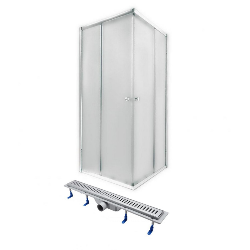 Душевая кабина PRESTO CRM1099SP5, квадрат, 90x90, стекло 5мм Pear + QT Dry FA304-700 Линейный трап (подарок), акционный набор