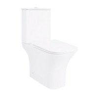 Унитаз-компакт Qtap Presto Quadro безободковый с сиденьем Soft-close QT24221215AW Унитаз-компакт Qtap Presto Quadro безободковый с сиденьем Soft-close QT24221215AW