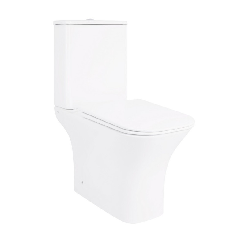 Унитаз-компакт Qtap Presto Quadro безободковый с сиденьем Soft-close QT24221215AW
